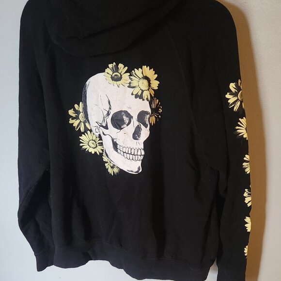 Lovesick Skull and Sunflowers Graphic Zip Hoodie - Picture 7 of 7